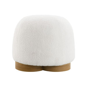 Otomana Tapizada Portátil Moderna de Tela de Lana de Cordero, Taburete Pequeño para Entrada, Sala de Estar, Dormitorio, Reposapiés - Product Image 6