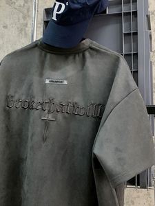 T-shirt brodé de haute qualité unisexe, design personnalisé, logo, t-shirts surdimensionnés, t-shirt brodé en chenille pour homme - Product Image 4