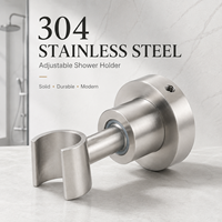 Accessoires de salle de bain en nickel brossé, acier inoxydable 304, support de pomme de douche rotatif à 360 degrés, montage mural