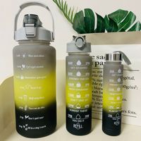 Nouvelles tasses à eau en plastique de couleur dégradée, trois ensembles, avec marques graduées, pour le sport