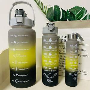 Nouvelle conception de gobelet à eau en plastique dégradé de couleur, trois ensembles avec des marques de mesure pour le sport - Product Image 6
