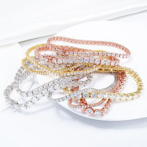 Wholesale Lab Grown Diamond Round Brilliant Cut 10K 14K 18K White Gold Tennis Bracelet Silver 925 Hip Hop Women <b>Men</b> Jewelry - Product Image 3