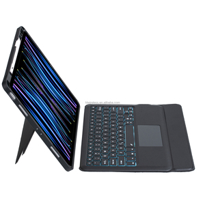 Funda con Teclado Inalámbrico de Cuero PU para <span class=keywords><strong>iPad</strong></span> <span class=keywords><strong>Pro</strong></span> de <span class=keywords><strong>12.9</strong></span> <span class=keywords><strong>Pulgadas</strong></span>, con Retroiluminación BT, Estilo Laptop, Protección Contra Caídas, Soporte Ajustable, <span class=keywords><strong>Precio</strong></span> de Fábrica - Product Image 1
