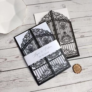 3D Hollow-out Greeting Card Vintage Foldable Birthday Wedding Couple Romantic wedding card - Product Image 5