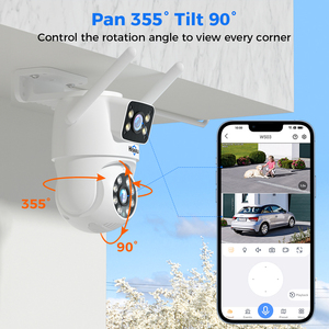 Kit de caméra de sécurité sans fil IP PTZ à double objectif H.265 2.4G/5G 3MP+3MP 16 canaux NVR avec audio bidirectionnel pour la maison, système de caméra de sécurité extérieure - Product Image 2