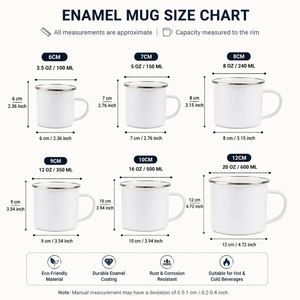 Custom Printing logo Dishwasher Microwave Safe Outdoor Travel Enamel Camping Mug Wholesale Beverages Coffee Cup Enamel Mug - Product Image 3