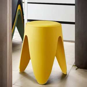 Meubles d'extérieur modernes, tabourets ronds en plastique PP empilables, pour la cuisine, la chambre, la salle à manger, l'hôtel, le salon - Product Image 5