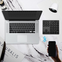 JOMAA Wireless Three Model Numeric Keypad Wireless Rechargeable Numpad Keyboard untuk Pad Laptop Keyboard Angka Nirkabel Berkabel