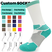 Fabricant de chaussettes, motif brodé personnalisé, chaussettes de sport en coton/fibre de bambou absorbant la transpiration, durables et de qualité supérieure