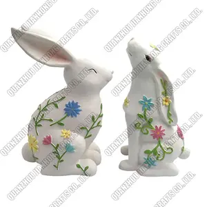수지 부활절 토끼 귀여운 동물 장식 홈 장식 조각