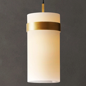 Lámpara <span class=keywords><strong>Colgante</strong></span> <span class=keywords><strong>Tubular</strong></span> de Vidrio Lechoso, Lámpara de Pilar Alargada para Barra de Desayunos, Vestíbulo, Pasillo, Decoración de Hogar de Lujo Contemporáneo, UL ETL E12 - Product Image 1