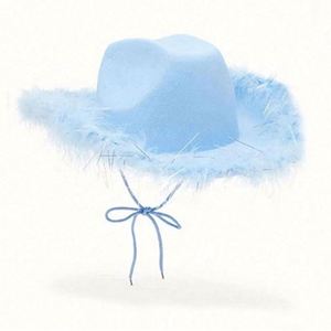 Sombrero de Vaquero de Peluche Rosa de Alta Calidad para Fiesta, Sombrero de Vaquera Rosa, ¡Gran Venta! - Product Image 6