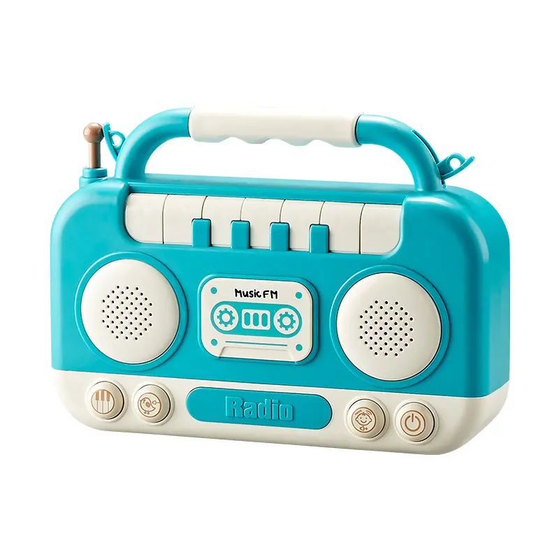 ECO 친화적 인 음악 라디오 장난감 전기 교육 장난감 라디오 피아노 가벼운 어린이 장난감 라디오 2024