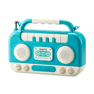 ECO friendly musical radio toy electric educational toy radio piano with light children toy radio 2024