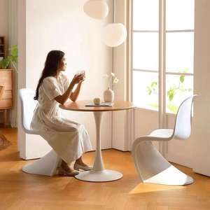 Chaise en plastique de style nordique, design minimaliste moderne avec dossier, pour salle à manger, usage adulte - Product Image 3