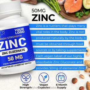 OEM/ODM zinco gluconato capsule vegetariane integratore minerale essenziale Non GMO senza glutine supporto immunitario per adulti - Product Image 2