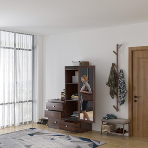 Armario de Dormitorio <span class=keywords><strong>con</strong></span> Puerta Corredera, Muebles de Melamina, Armario Marrón <span class=keywords><strong>con</strong></span> Cajón, <span class=keywords><strong>Precio</strong></span> de Fábrica Zhiqu - Product Image 5
