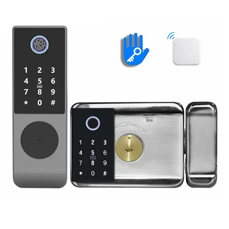 Laiu T2 Fingerprints look de porte avec fonction étanche Mot de passe de déverrouillage serrure de porte intelligente pour porte de portail