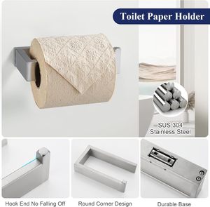 Set di Accessori <span class=keywords><strong>per</strong></span> Bagno in Acciaio Inox SUS304 Spazzolato Nickel <span class=keywords><strong>per</strong></span> Hotel, Include Gancio <span class=keywords><strong>per</strong></span> <span class=keywords><strong>Accappatoio</strong></span> e Porta Carta Igienica da Parete - Product Image 3