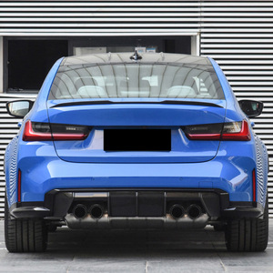 Bmw Rear Wing Carbon Fiber Texture Piano Black ABS Trunk Spoiler 2019+ G20 <b>M3</b> 320i 325i 330i - Product Image 4