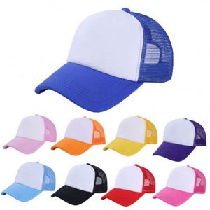 Wholesale Sports Caps Custom Baseball Cap Blank White Mesh Hat 5 Panel Promotional Foam Trucker Hats - Product Image 1