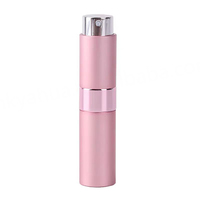 Diffuseur de parfum en verre transparent en forme d'atomiseur, logo personnalisé, usage domestique, capacité personnalisable 8ml 10ml, bouchon en caoutchouc.