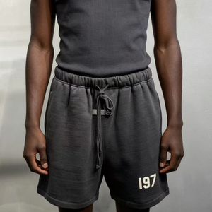 ชุดกีฬาฤดูร้อนผู้ชายสองชิ้น Fear Shorts of Man กางเกงขาสั้นทรงวาฟเฟิลสุดเทรนด์ กางเกงขาสั้นลำลองหลวมๆ สไตล์วินเทจถักนิตติ้งสุดเท่ - Product Image 2