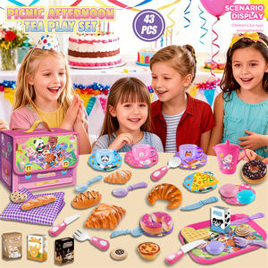 Nouveau jeu de simulation éducatif pour enfants, pique-nique, goûter, jeu de thé, matériaux adaptés aux enfants, <span class=keywords><strong>jouet</strong></span> pour jouer en extérieur et en intérieur, jeu sûr - Product Image 2