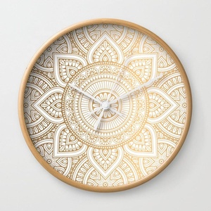 Gold Mandala Pattern <b>Wall</b> <b>Clock</b> - Product Image 1