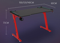 Table de jeu électrique de cadre en acier de PC de cadre en acier de bureau d'ordinateur portable d'e-sports réglable en forme de Z avec la lumière de LED de RVB