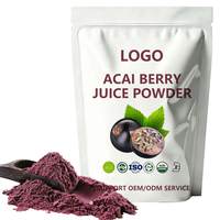 Poudre de jus d'açaï concentré OEM, base de couleur intense pour la production de smoothies et de desserts, fourniture pour cuisines commerciales