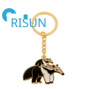 Porte-clés en émail personnalisé en métal, mignon, en forme de gaufre géante, Llavero Echidna, bijoux pour animaux, porte-clés - Product Image 2