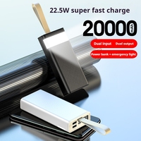 Vendre bien Portable Power Bank 20000mah Double sortie Usb Powerbank Prix bon marché banques d'alimentation super rapide avec lampe de poche