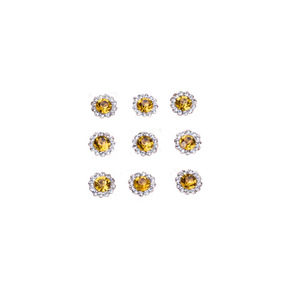 Placa redonda de diamantes de imitación con flores, doble capa de diamantes de imitación para accesorios de cabello DIY, suministros de abalorios, 12 facetas, origen Yiwu - Product Image 5