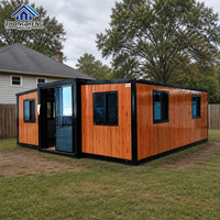 Maison modulaire à double aile personnalisée de 20, 30 ou 40 pieds, avec plan de maison de type conteneur de 1 à 4 chambres, salon et salle de bain