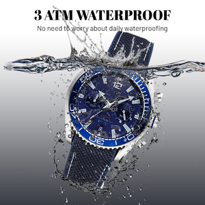 Reloj de Cuarzo BESSRON con Correa de Cuero y Aleación, para Hombre, Deportivo, de Lujo, para Negocios, con Esfera Analógica de 48 mm, Cristal Hardlex, Resistente al Agua 3ATM - Product Image 2