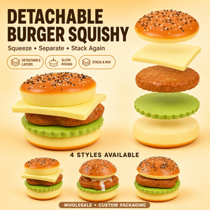 Jouet Squishy Hamburger Détachable à Remontée Lente, Empilable, Idéal pour les Fêtes et les Cadeaux (Vente en Gros) - Product Image 1