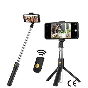CE sertifikası 3 in 1 bluetooth Selfie sopa uzaktan kumanda Mini Tripod cep telefonu fotoğraf tutucu Tripod kamera zamanlayıcı