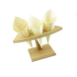 Jimao Cône de crème glacée en bois de pin naturel <span class=keywords><strong>jetable</strong></span> promotionnel pour les fêtes - Product Image 2
