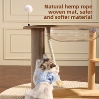 Arbre à chat haut de gamme avec griffoir, structure d'escalade, tapis en sisal résistant à l'usure et sans poussière, design universel en forme de capsule spatiale