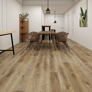 Revêtement <span class=keywords><strong>de</strong></span> sol en <span class=keywords><strong>PVC</strong></span> LVT Gluedown brun clair, durable, imperméable, élégant pour centres commerciaux, salles à manger, résidences et espaces commerciaux - Product Image 1