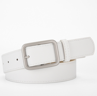 Ceinture en PU unisexe personnalisée, style coréen, avec boucle ardillon en alliage, décontractée et élégante, largeur 3,3 cm, longueur 120 cm