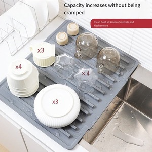 <b>Silicone</b> Drain <b>Mat</b> Countertop Heat Insulation Anti Scald Pot <b>Mat</b> High Temperature Resistant Kitchen Sink Drainage Pad - Product Image 2