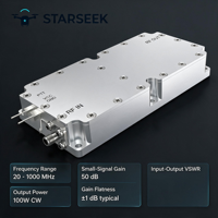 STARSEEK Amplificateur RF GaN Compact 100W 20-1000MHz avec Protection Thermique Gain 50dBm 28V pour Application de Brouillage RF Anti-UAV