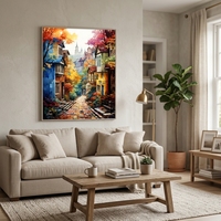 Kit de peinture par numéros personnalisé, paysage de rue de ville européenne d'automne, peinture à l'huile numérique DIY pour adultes débutants, 40x50cm