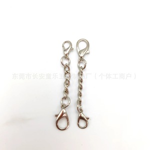 Boucle homard double tête avec chaîne 65 mm, plaqué métal, accessoire de bijouterie pour extension de porte-clés DIY - Product Image 5