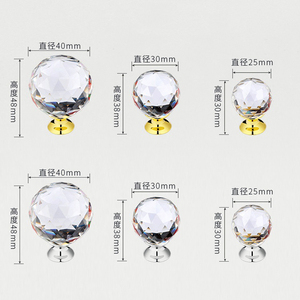 공장 가격 금베이스 서랍 유리는 손잡이 투명 컬러 크리스탈 풀 손잡이 당김 - Product Image 4