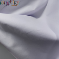Tissu Popeline Longhitex en Polyester/Coton 45*45 133x72 Largeur 58 pouces Séchage Rapide Respirant Blanc Uni pour Mariage Maillots de Bain Garçons