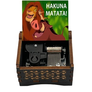 Caja <span class=keywords><strong>Musical</strong></span> de Madera con Grabado Vintage de Anime King Lion Hakuna Matata, Recuerdo Perfecto para Regalo de Boda, Regalo para Niñas, Amigas, Amantes - Product Image 4