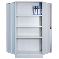 Armoire de rangement en acier à double porte avec quatre étagères réglables mobilier moderne en métal ignifuge